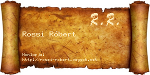 Rossi Róbert névjegykártya